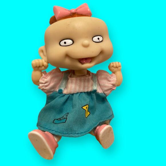 Rugrats 4.5” LIL Twin Girl Doll in Dress 4.5” Vinyl 1967 Viacom Mattel - Picture 2 of 9